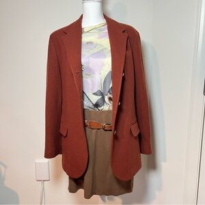 Liz Claiborne Vintage 90s/Y2k 100% Wool Blazer Rust Terracotta Brown 🍂